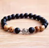 MG0785 New Design Tortoise Charm Bracelet Natural Picture Jaspers Bracelet Matte Black Onyx Beaded Wrist Mala Bracelet264R