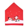 На складе Рождество Председателя Санта Клаус красного стул шляпу Охватывает ужин Кухня Стул Наборы для Рождества Рождества Главной партии украшение FY7163ZK