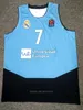Özel Luka Doncic # 7 İspanya Basketbol Forması Euroleague Üst Baskı Formaları Herhangi Bir Ad Numarası Boyutu 2XS-3XL Mavi Ücretsiz Kargo