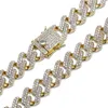 14 mm 7 8nch Drive Diamonds Diamonds Cuban Link Canna Bracciale d'oro Gold Iced Out Cubic Zirconia Hiphop Men Jewelry276E 276E