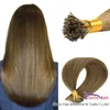 # 8 ceniza mediana marrón fusión keratina pre unida Punta Punta Extensiones para el cabello 100 Strands 50g Thick Micro Links Stick Tip Pey Remy Human Hair