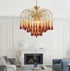 Włoski szklany kropla wody LED żyrandol amerykański retro wejście wisiorek lampa sypialnia lampa salon jadalnia jadalnia wisiorek światła