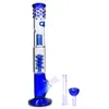 Hookahs Mini Glass Bong Beakerbong Fantastic Design Glasswater Bongs Blue Beaker Base Water Pipe Catcher 14-18 mm Downstem Tall 15.7 "