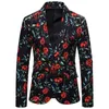 Blazer Masculino 2020 Spring New Men Fashion Rose Print Style Clothing Suit Casual Flowers Male Blazer Jacket Coat Hombre1242T