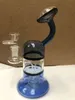 7.6In Assorted Color Blue Percolator Glass Water Bong Pipe Beaker Hookah Bongs