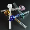 Glass Pyrex Oil Burner Pipes Colorful Straight Tube Smoking Spoon Pipes Mini Tobacco Glass Pipes SW28