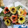 10 Köpfe/1 Bündel Malerei Seide Chrysanthemen Europäische Kunstblumen Hausgarten Hochzeit Weihnachten Zubehör 10 Stück