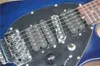 Fabrika özel mavi elektrikli gitar ile siyah pickguardrosewood fretboarddouble rock bridgecan özelleştirilmiş8954211