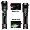 XHP90.2 9コア超強力LED懐中電灯トーチUSB XHP70.2 Zoom Tactical Torch 18650 26650 USB充電式Battey Light 30W