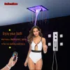 Crystal Quartz Bluetooth Connection Shower Head Bathroom Shower Set Thermostatic Faucet Mixer Shower Speaker System Massage Jets EG4201