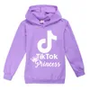 s Prinses TikTok Hoodies voor kinderen met lange mouwen BoyGirl Tops Tiener Kids Tik Tok Sweatshirt Jas Kapmantel Katoenen kleding5021207