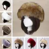 Kobiety Faux Fox Fur Hat Winter Ciepła Cap Headwear Kobiece Kapelusze Czapki Kapelusz Pałąk Damska Ucha Warmer Earwarmer Girls Earmuff 2020