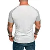 Męska Koszulka Moda Krótki Rękaw Bawełniany Casual Bodybuilding Jogging Siłownie Fitness Tees Slim Fit Tops Odzież