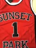 Herren Sunset Park #1 Basketball-Trikotsy Red High School Film Ed Jerseys Größe S-2xl
