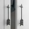 96mm Retro Creative Arrow Möbeltür Griff schwarz antiken Eisengold Küchenschrank Kommode Schrank Schubladengriff Knopf Ziehen