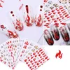 Holographic Nail Fire Flame s Stencil Hollow Transfer Sticker Water Slide Nail Art Decals Nail Wraps F6557494918