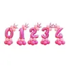 Birthday Balloons Blue Pink Number Foil Balloons 1 2 3 4 5 6 7 8 9 Years Happy Birthday Party Decorations Kids ballon