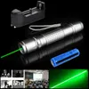 Schakelaar knop Groene Laser Pen Pointer 1MW 532nm Zichtbare Beam Light Green Laser Pen + 18650 batterij + oplader