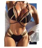 bikini set lunga corda fasciatura costumi da bagno vari costumi da bagno perizoma tessuto di nylon solido reggiseno a triangolo a punti cadenti accettati yakuda vita bassa