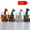 Printing Silicone Water Pipe With Glass Bwol 14mm Fmale Detachable Bong For Dry Herb Quartz Banger Hanger Wax Smoking Hand Pipe Dab Rigs