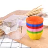 24 stks / set Ronde Siliconen Muffin Cups 7cm Siliconen Cupcake Cups 6 Kleur 24 Stks Muffin Pan Bakvormen Gebak Gereedschap Keukenaccessoires