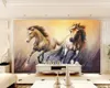 3d animal papel de parede europeia-estilo retro galope cavalo europeu e americano pintado à mão pintura a óleo wallcovering hd wallpaper