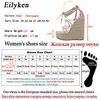 Eilyken mode femmes été chaussures à bout ouvert bride à la cheville femmes plate-forme sandales compensées talons hauts 15 CM sandales chaussures 0925