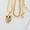 Colliers Type de bijoux bijoux pendentif hibou avec cristal glacé hibou oiseau pendentifs colliers femmes