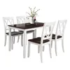 US Warehouse 5-delige eettafel Set Home Keukentafel en stoelen Hout Dining Set (White + Cherry) SH000088AK