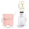 with Clip 60ML Hand Sanitizer Bottle PU Leather Holder Cover Bag Set Perfume skin care product Travel Bottles Bag key chain Pendants D9201