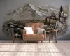 Duvar Kağıtları Ev Dekorasyonu 3D Üç boyutlu Rölyef Hill House Özel Manzara Dekoratif İpek Duvar Duvar Kağıdı