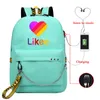 Ryggsäck USB Laptop Ryggsäck School Bags För Teenage Girls 2020 Ryska Styles Zipper Bookbag