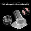 Nail Art Templates 1 Set Stamping Template Tool Stamper Scraper With Cap Transparent Silicone Stamp Tools