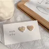 Japanese And Korean Temperament Heart Shape Versatile Earrings Simple Personality Inlaid Diamond Love Earrings Female Jewelry Wholesale