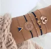 Fashion Beads Stone Turtle Multilayer Bracelet Set for Women Geometric Tree of Life Shell Bracelets Bohemia Summer Jewelry 12pcs epacket