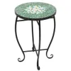Waco Pearl Mosaic Flower Plant Potter Stativ, Teal Island Designs Black Iron Outdoor Accent Table Green