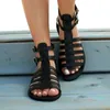 2020 Women Sandals Gladiator Summer Beach Flats Shoes Ladies Open Toe Roman Black Sandals Sandalias Mujer Big Size 43 Brown