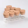 10ml Small Test Tube with Cork Stopper Glass Spice Bottles Container Jars 24*40mm DIY Craft Transparent Straight Glass Bottle HHA1550