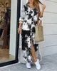 Plus Size Style Style Style Bull Bull Dress Signore Casual Long Street Abiti Allentati Home Maxi Donne