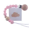 Attache-tétine pour bébé Attache-sucette en gel de silice Porte-sucette Perlé Clip Chaîne Nipple Teether Dummy Strap Chain Baby Shower Gift BPA Free