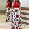 Sıcak Satış Kadınlar Yaz Uzun Elbise Çiçek 2020 Bohemian Plaj Maxi Elbise Günlük Patchwork Kısa Kollu Parti Elbise vestidos Verano yazdır