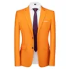 Męskie garnitury Blazers Rsfocus Orange Men Suit Set Set Formal Wedding for Slim Fit Groom Tuxedo z spodniami 2 sztuki 1806