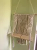 Panier de jardinière suspendu en macramé, Pot mural fait à la main, bordure intérieure et perles en bois, décoration de maison pour fête de mariage