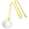 5X Lupe Anhänger Halskette Glaslinse Legierung Halskette für Bequemes Lesen für Frauen Männer d88