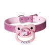 DDLG Gag sucette taille adulte sucette ceinture collier ABDL bébé Silicone sucettes Plus grand factice Gag4568930