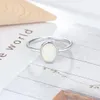 Fashion Solitaire Ring Dinger Ring 925 STERLING Silver White Fire Opale Ring Ovale Charme Lady Girls Silver Jewelry F052236574