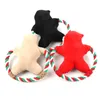 Köpek Molar Bite Oyuncaklar Santa Gingerbread Man Köpek Doll Köpek Peluş Vokal Oyuncak Köpek Yılbaşı Hediyeleri