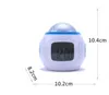 Mini reloj despertador LED digital que cambia de color Sonido natural colorido Despertador Luz junto a la cama Termómetro redondo Calendario de escritorio electrónico