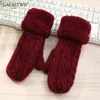 Корейские модные варежки женские осенне-зимние толстые теплые шерстяные перчатки пальчиковой вязки C09261868849