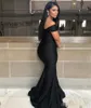 Black Bridesmaid Dresses Mermaid Jersey Ruched Pleats Custom Made Plus Size Maid Of Honor Gown Sweep Train Country Wedding Formal Wear 403 403
